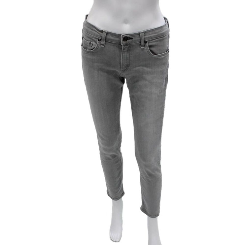 Rag & Bone Jean Womens Skinny Jeans Gray Cotton Mid Rise 28 Inseam Size 27